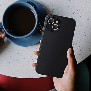 Θήκη iPhone 14 NiLLkin Super Frosted Shield Pro Series Πλάτη από Premium σκληρό TPU μαύρο - Image 3