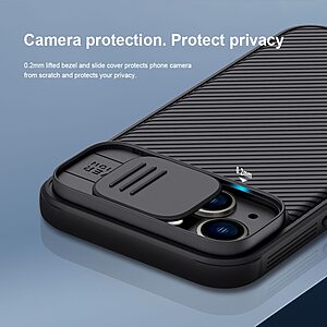 Θήκη iPhone 14 NiLLkin Camshield Pro Series Πλάτη με προστασία για την κάμερα από σκλήρό Premium TPU πράσινο - Image 3