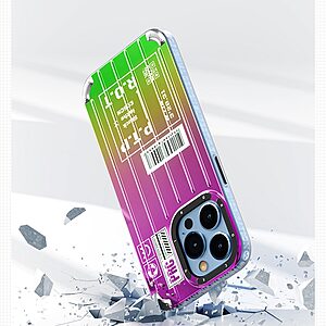 Θήκη iPhone 14 Pro ROCK Gradient Color Pet Series με εξαιρετικά ενυσχιμένες γωνίες Πλάτη από Premium TPU μωβ / κίτρινο - Image 4