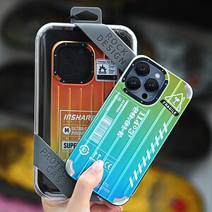 Θήκη iPhone 14 Pro ROCK Gradient Color Pet Series με εξαιρετικά ενυσχιμένες γωνίες Πλάτη από Premium TPU μωβ / κίτρινο - Image 5