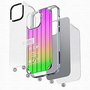 Θήκη iPhone 14 Pro ROCK Gradient Color Pet Series με εξαιρετικά ενυσχιμένες γωνίες Πλάτη από Premium TPU πορτοκαλί / πράσινο - Image 3