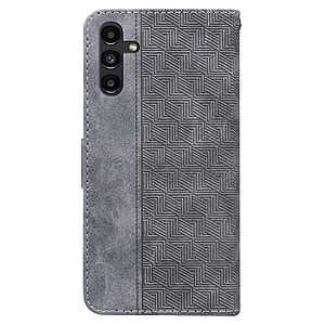 Θήκη Samsung Galaxy A13 5G / A04s Mad Mask Leather Wallet Case Geometry Style με βάση στήριξης, υποδοχές καρτών και μαγνητικό κούμπωμα Flip Wallet από συνθετικό δέρμα γκρι - Image 3