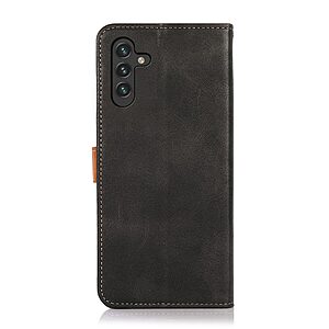 Θήκη Samsung Galaxy A13 5G / A04s KHAZNEH Leather Wallet Golden Clasp με βάση στήριξης, υποδοχές καρτών και μαγνητικό κούμπωμα μαύρο - Image 3