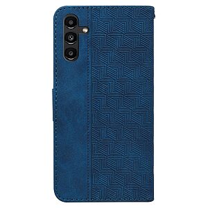 Θήκη Samsung Galaxy A13 5G / A04s Mad Mask Leather Wallet Case Geometry Style με βάση στήριξης, υποδοχές καρτών και μαγνητικό κούμπωμα Flip Wallet από συνθετικό δέρμα μπλε - Image 3