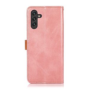 Θήκη Samsung Galaxy A13 5G / A04s KHAZNEH Leather Wallet Golden Clasp με βάση στήριξης, υποδοχές καρτών και μαγνητικό κούμπωμα ροζ χρυσό - Image 3