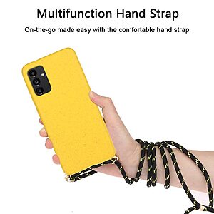 Θήκη Samsung Galaxy A13 5G / A13 / M13 5G OEM Soft Silicone Sockproof πλάτη με κορδόνι από αντικραδασμικό TPU κίτρινο - Image 3