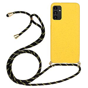 Θήκη Samsung Galaxy A13 5G / A13 / M13 5G OEM Soft Silicone Sockproof πλάτη με κορδόνι από αντικραδασμικό TPU κίτρινο