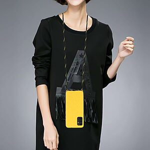 Θήκη Samsung Galaxy A13 5G / A13 / M13 5G OEM Soft Silicone Sockproof πλάτη με κορδόνι από αντικραδασμικό TPU κίτρινο - Image 4