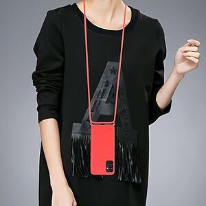 Θήκη Samsung Galaxy A13 5G / A13 / M13 5G OEM Soft Silicone Sockproof πλάτη με κορδόνι από αντικραδασμικό TPU κόκκινο - Image 4