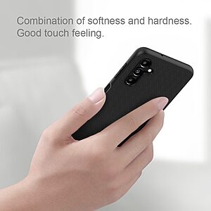 Θήκη Samsung Galaxy A13 5G / A04s NiLLkin Textured Hard Case Series Πλάτη από ενισχυμένο πλαστικό και TPU μαύρο - Image 3