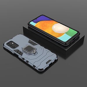 Θήκη Samsung Galaxy A13 5G / A13 / M13 5G Mad Mask Πλάτη Thin Armor με Μαγνητικό δαχτυλίδι και Βάση στήριξης TPU μπλε - Image 4