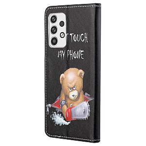 Θήκη Samsung Galaxy A23 / A23 5G OEM Angry bear with chainsaw με βάση στήριξης, υποδοχές καρτών και μαγνητικό κούμπωμα Flip Wallet από συνθετικό δέρμα και TPU - Image 3