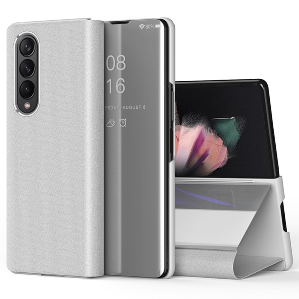 Θήκη Samsung Galaxy Z Fold4 5G OEM Mirror Surface View Stand Case Cover Flip Window ασημί Θήκη Samsung Galaxy Z Fold4 5G OEM Mirror Surface View Stand Case Cover Flip Window ασημί