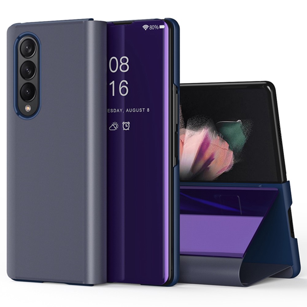 Θήκη Samsung Galaxy Z Fold4 5G OEM Mirror Surface View Stand Case Cover Flip Window μωβ Θήκη Samsung Galaxy Z Fold4 5G OEM Mirror Surface View Stand Case Cover Flip Window μωβ