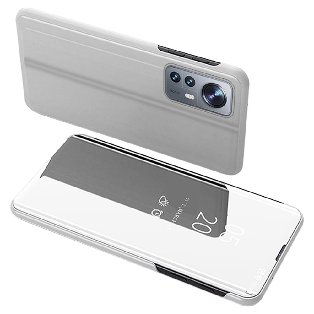Θήκη Xiaomi 12 Lite 5G Mad Mask Mirror Surface Series Flip Window δερματίνη ασημί