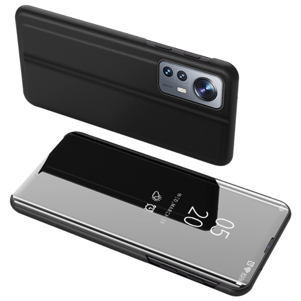 Θήκη Xiaomi 12 Lite 5G Mad Mask Mirror Surface Series Flip Window δερματίνη μαύρο