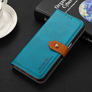 Θήκη Xiaomi 12 Lite 5G KHAZNEH Leather Wallet Golden Clasp με βάση στήριξης, υποδοχές καρτών και μαγνητικό κούμπωμα μπλε - Image 5