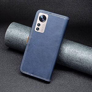 Θήκη Xiaomi 12 Lite 5G BINFEN COLOR Leather Wallet Double Stitching Lines με βάση στήριξης, υποδοχές καρτών και μαγνητικό κούμπωμα μπλε - Image 5