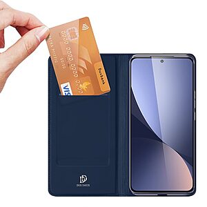 υποδοχή καρτών και μαγνητικό κούμπωμα Flip Wallet από συνθετικό δέρμα και TPU μπλε