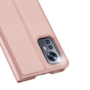 Θήκη Xiaomi 12 Lite 5G DUX DUCIS Skin Pro Series με βάση στήριξης, υποδοχή καρτών και μαγνητικό κούμπωμα Flip Wallet από συνθετικό δέρμα και TPU ροζ χρυσό - Image 3