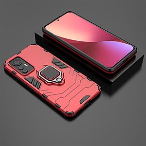 Θήκη Xiaomi 12 Lite 5G Mad Mask Πλάτη Thin Armor με Μαγνητικό δαχτυλίδι και Βάση στήριξης TPU κόκκινο - Image 5