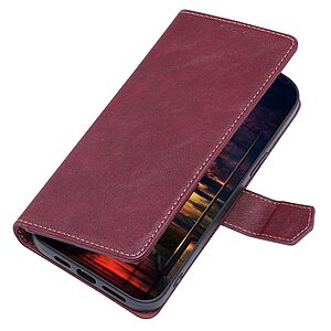 Θήκη Xiaomi Poco C40 Mad Mask RFID Blocking Προστασία Ασύρματης Ανάγνωσης Καρτών Leather με βάση στήριξης, υποδοχές καρτών και μαγνητικό κούμπωμα κόκκινο - Image 3