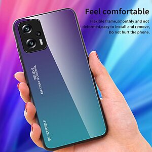 Θήκη Xiaomi Poco X4 GT 5G OEM Gradient Color Laser Carving Tempered Glass Πλάτη TPU μωβ - Image 5