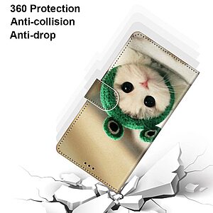 Θήκη Xiaomi Redmi 10A OEM Frogs Hat Kitten με βάση στήριξης, υποδοχές καρτών και μαγνητικό κούμπωμα Flip Wallet από συνθετικό δέρμα και TPU - Image 4