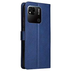 Θήκη Xiaomi Redmi 10A OEM Leather Wallet Case Series 2 με βάση στήριξης, υποδοχές καρτών και μαγνητικό κούμπωμα Flip Wallet από συνθετικό δέρμα μπλε - Image 5