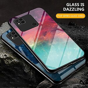 Θήκη Xiaomi Redmi 10A OEM σχέδιο Fantasy Sky με πλάτη από Tempered Glass και εσωτερικό TPU - Μωβ / ροζ - Image 5