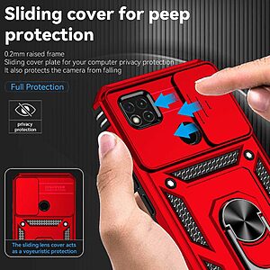 Θήκη Xiaomi Redmi 10A Mad Mask Camshield Armor Guard Πλάτη με προστασία για την κάμερα, Kickstand και Βάση στήριξης από σκλήρό Premium TPU κόκκινο - Image 5