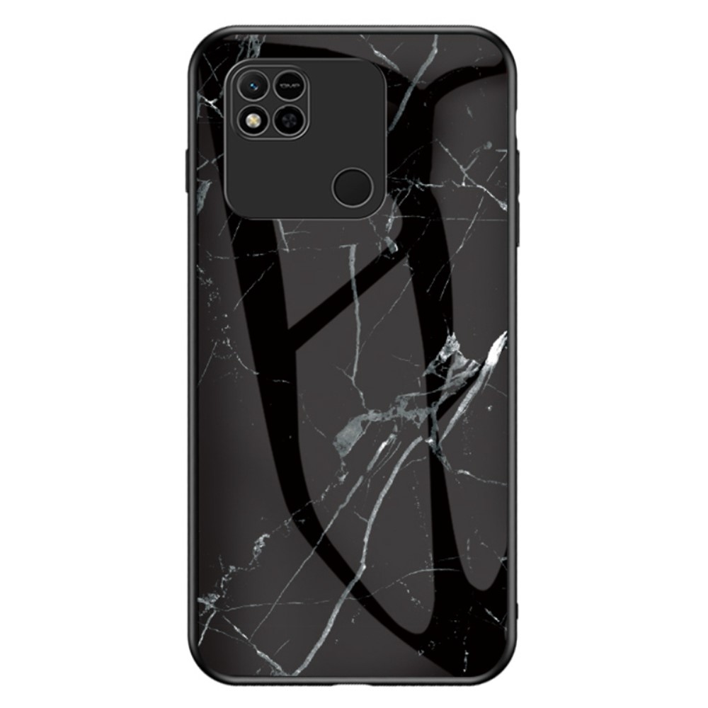 Θήκη Xiaomi Redmi 10A OEM σχέδιο Marble με Πλάτη Tempered Glass TPU μαύρο
