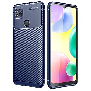 Θήκη Xiaomi Redmi 10A Mad Mask Beetle Series Carbon Fiber Πλάτη TPU μπλε