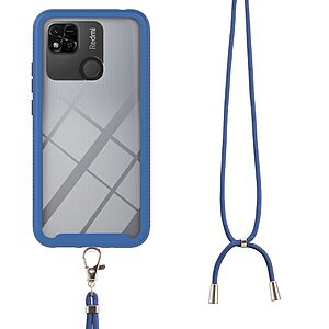 Θήκη Xiaomi Redmi 10A Mad Mask Hybrid Sockproof Transparent V2 πλάτη με κορδόνι από αντικραδασμικό TPU μπλε - Image 3