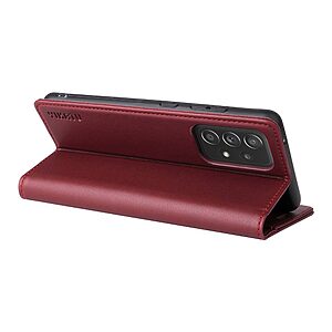 Θήκη Samsung Galaxy A23 / A23 5G YIKATU Yikatu Folio Series με βάση στήριξης, υποδοχή καρτών και μαγνητικό κούμπωμα Flip Wallet από συνθετικό δέρμα και TPU κόκκινο - Image 3