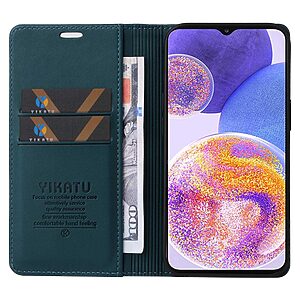 υποδοχή καρτών και μαγνητικό κούμπωμα Flip Wallet από συνθετικό δέρμα και TPU πράσινο