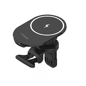 VEGER Μαγνητική Βάση Αυτοκινήτου Ασύρματη Φόρτιση Fast Charge15W στήριξη στον αεραγωγό (Y38) μαύρο