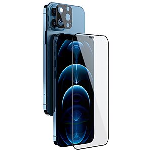 NiLLkin Combo Max 2 σε 1 για iPhone 12 Pro Max Αντιχαρακτικό γυαλί (Πλήρους Κάλυψης) Tempered Glass 9H 0.33mm και Αντιχαρακτικό γυαλί κάμερας – μαύρο