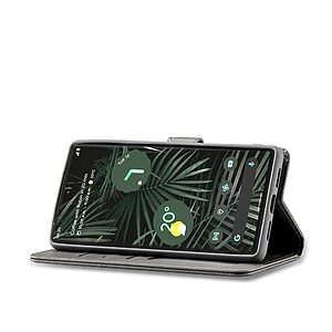Θήκη Google Pixel 6 5G LC.IMEEKE PU Leather Series με βάση στήριξης, υποδοχές καρτών και μαγνητικό κούμπωμα γκρι - Image 5