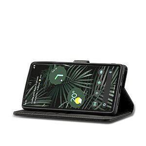Θήκη Google Pixel 6 5G LC.IMEEKE PU Leather Series με βάση στήριξης, υποδοχές καρτών και μαγνητικό κούμπωμα μαύρο - Image 5