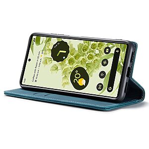 Θήκη Google Pixel 6 5G CaseMe 013 Series Πορτοφόλι με βάση στήριξης, υποδοχές καρτών και μαγνητικό κούμπωμα από συνθετικό δέρμα και TPU πράσινο - Image 3