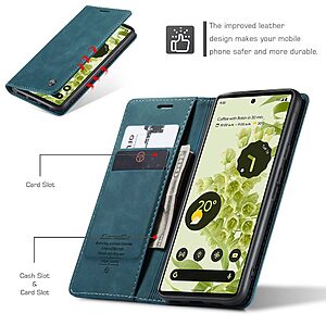 Θήκη Google Pixel 6 5G CaseMe 013 Series Πορτοφόλι με βάση στήριξης, υποδοχές καρτών και μαγνητικό κούμπωμα από συνθετικό δέρμα και TPU πράσινο - Image 5