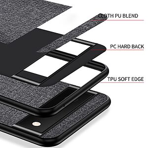 Θήκη Google Pixel 6 5G OEM Cloth Texture Πλάτη από ύφασμα και ενισχυμένο TPU μαύρο - Image 4