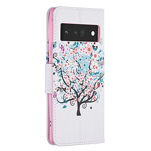 Θήκη Google Pixel 6 Pro 5G OEM Flowered Tree με βάση στήριξης, υποδοχές καρτών και μαγνητικό κούμπωμα Flip Wallet από συνθετικό δέρμα και TPU - Image 5