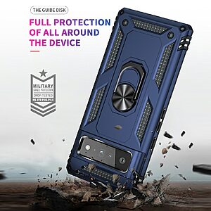 Θήκη Google Pixel 6 Pro 5G OEM Πλάτη Armor V12 με Μαγνητικό δαχτυλίδι και Βάση στήριξης TPU μπλε - Image 5