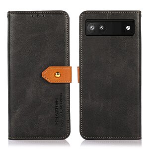 Θήκη Google Pixel 6A 5G KHAZNEH Leather Wallet Golden Clasp με βάση στήριξης
