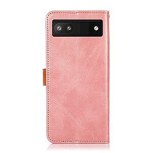 Θήκη Google Pixel 6A 5G KHAZNEH Leather Wallet Golden Clasp με βάση στήριξης, υποδοχές καρτών και μαγνητικό κούμπωμα ροζ χρυσό - Image 3