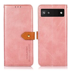 Θήκη Google Pixel 6A 5G KHAZNEH Leather Wallet Golden Clasp με βάση στήριξης