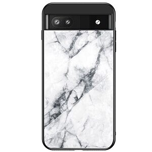 Θήκη Google Pixel 6A 5G OEM σχέδιο Marble με Πλάτη Tempered Glass TPU λευκό