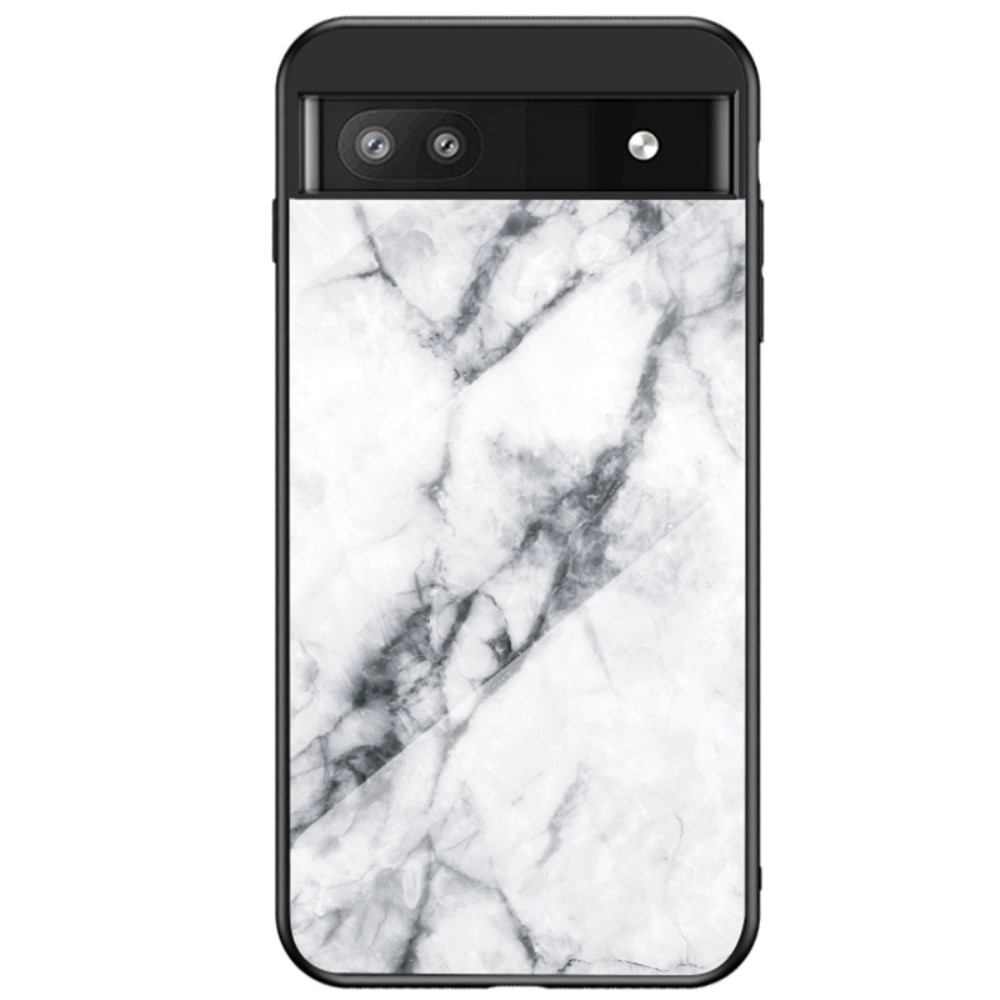 Θήκη Google Pixel 6A 5G OEM σχέδιο Marble με Πλάτη Tempered Glass TPU λευκό